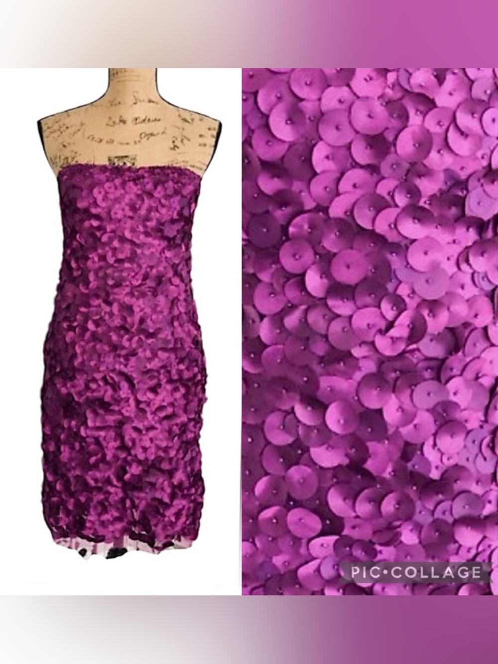 ADRIANNA PAPELL Strapless Fuchsia Floral Appliqué Cocktail Dress - Picture 4 of 8